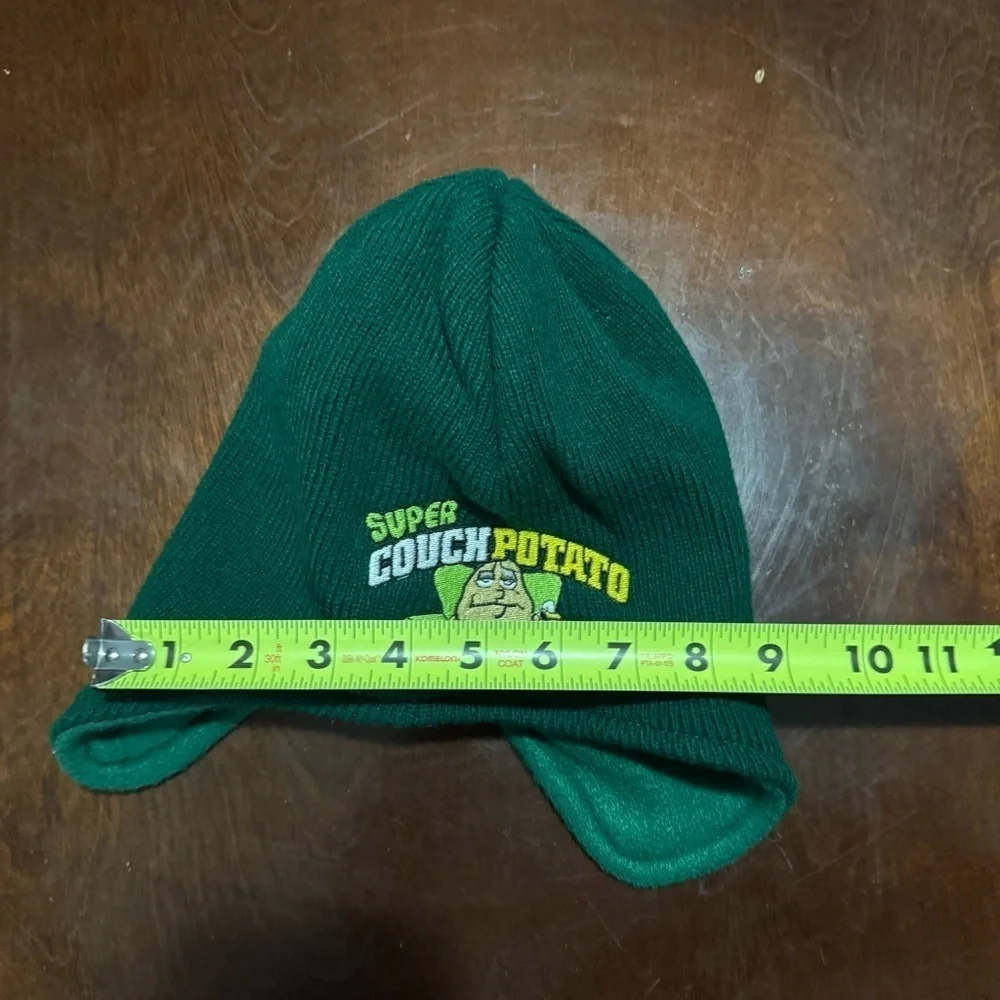 Vintage Super Couch Potato Green Winter Hat One Size Fits Most KC Caps